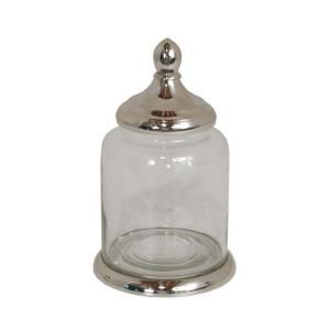 Home Decorators Collection 9 in. Colette Nickel Glass Jar 0733410220