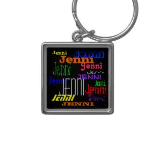 Personalized Name Colorful Collage Keychain