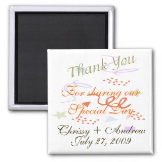 Personalize Thank You Wedding Favo  Customized Fridge Magnet
