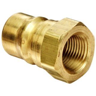 Dixon B17 463 Brass Industrial Hydraulic Quick Connect Fitting, Poppet Valve Plug, 1/2" Coupling x 1/2" 14 NPTF Quick Connect Hose Fittings