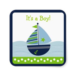 Sail Away Sailboat Envelope Seals Stickers Toppers