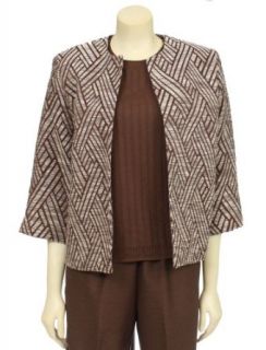 Basketweave Jacket in Brown by Alfred Dunner Petites (12P) Blazers And Sports Jackets