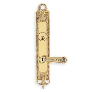 Omnia D54229US3 Entrance Lock A US3 Polished Brass Door Hardware Single Cylinder Handleset Entrance Deadbolt Locksets   Door Handles  
