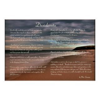 Desiderata  Inspirational Poem and Seashore Poster
