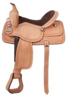 King Series Cowboy Roughout Saddle with Serpentine Tooling  Sports & Outdoors