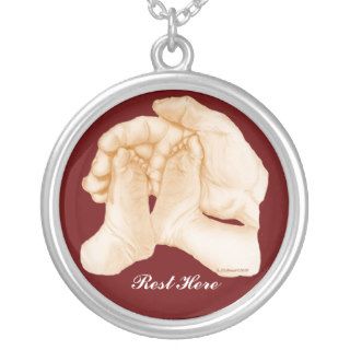 Rest Here in My Hands Sepia Personalized Necklace