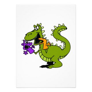 Silly Dragon with Sock Puppets Invitations