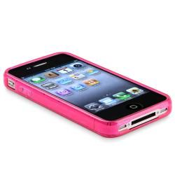 BasAcc Clear Hot Pink Circle TPU Rubber Case for Apple iPhone 4 BasAcc Cases & Holders