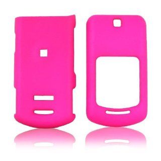 For Motorola VE465 Rubberized Plastic Case Hot Pink Cell Phones & Accessories