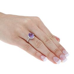 Viducci 10k Gold Amethyst and 1/10ct TDW Diamond Ring (G H, I1 I2) Viducci Gemstone Rings