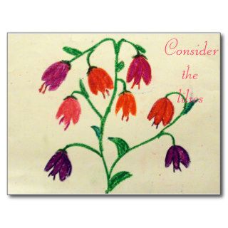 Consider the lilies Scripture Art Matthew 720 Postcards