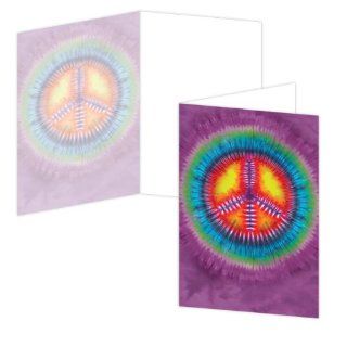 ECOeverywhere Peace Tie Dye Boxed Card Set, 12 Cards and Envelopes, 4 x 6 Inches, Multicolored (bc14086)  Blank Postcards 