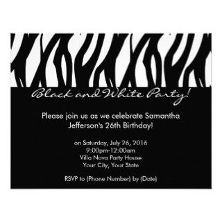 Contemporary Black and White Party Invitations