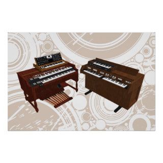 Music Poster Vintage Keyboards 3D Model