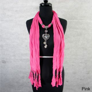 Fashion Jewelry Scarf with Heart and Charms Pendant Scarves & Wraps