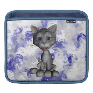 Smiling Gray Kitten iPad Sleeve