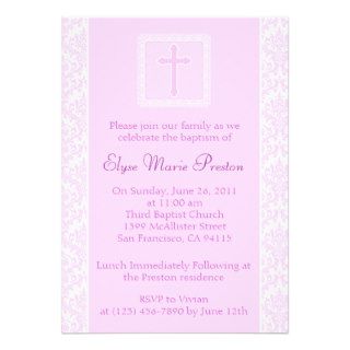 Pink Baptism/Christening Invitation