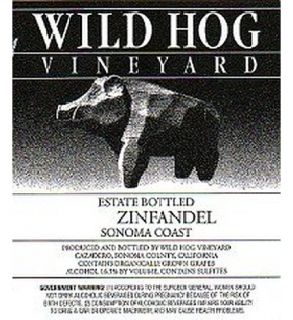 Wild Hog Zinfandel Estate 2009 750ML Wine