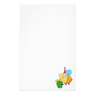 funny happy birthday bumble bee cartoon character stationery paper