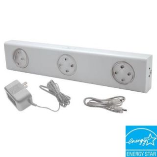 Rite Lite 12 LED, 3 Independent Light Head, Wireless or Wired Under Cabinet Light, White LPL700W AC