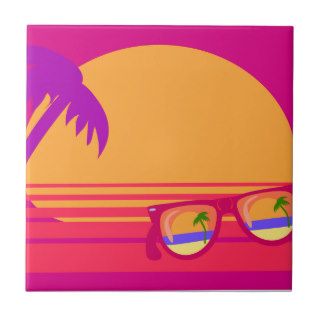 Totally 80's Neon Sunset Tiles