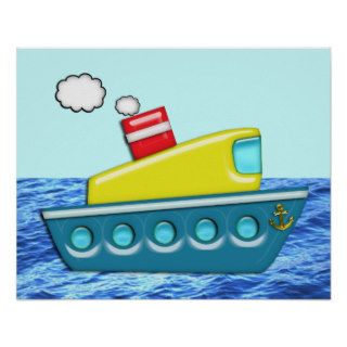 Colorful Kid's Boat Poster