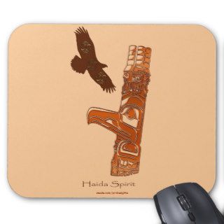 First Nations Haida Eagle & Totem Pole Mousepad