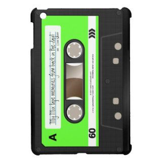 Lime Green Retro Cassette Tape Personalized Cover For The iPad Mini