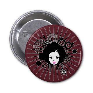 Afro Chick Button