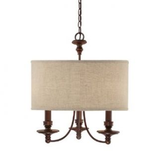 Capital Lighting 3913BB 452 Chandelier with Beige Fabric Shades, Burnished Bronze Finish  