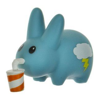 Happy Labbit Blue Thunder Print w/ Drink ~1.5" Mini Figure Series Toys & Games