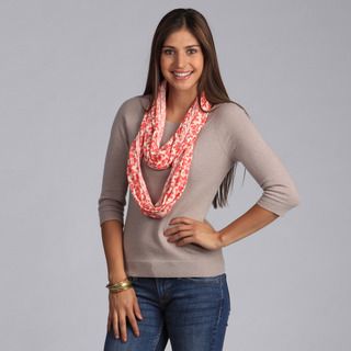 Peach Couture Chic Coral Leaves Infinity Loop Scarf Peach Couture Scarves