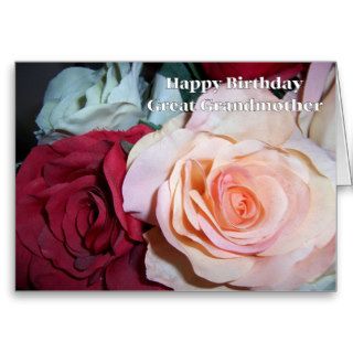 Great Grandmother Birthday Card Fabric Roses