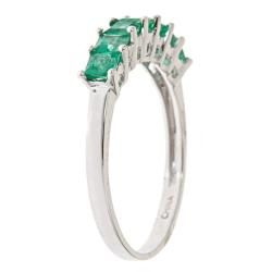 D'Yach 14k White Gold Square cut Zambian Emerald Ring D'Yach Gemstone Rings