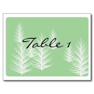 Modern Green and Brown Forest Table Number Post Cards