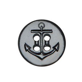 Buttons 24L   Navy Pea Coat 1 Dz   Black