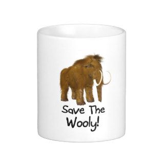 "Save The Wooly" Wooly Mammoth Coffee Mugs