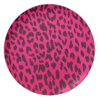 Plain Pink Leopard Print Plate