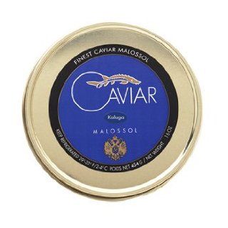 Kaluga Caviar also known as River Beluga Caviar 'Malossol'   Original Tin   1 lb/454 gr.  Caviars And Roes  Grocery & Gourmet Food