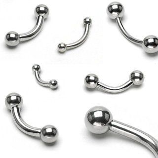 316L Surgical Steel Curved Barbell w/ Ball;Sold individually Body Piercing Rings Jewelry