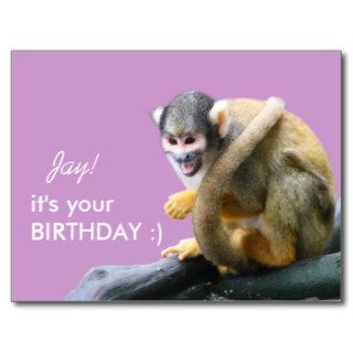 happy monkey birthday postcard