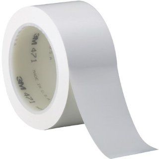 3M 471 Solid Vinyl Masking Tape, 170 Degree F Performance Temperature, 14 lbs/in Tensile Strength, 36 yds Length x 2" Width, White (Case of 24)