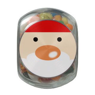 cute Christmas Santa Claus face Glass Candy Jar