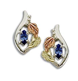 Landstroms Sterling Black Hills Silver Tanzanite Earrings   ER1778SS 455 Drop Earrings Jewelry