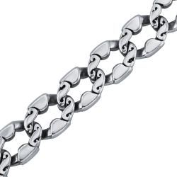 Stainless Steel Men's 8.5 inch Fancy Oval Link Bracelet Men's Bracelets