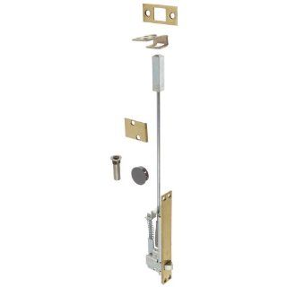 Rockwood 2848.4 Brass Automatic Flush Bolt with Bottom for Metal Door, 1" Width x 6 3/4" Length, Satin Clear Coated Finish Industrial Hardware