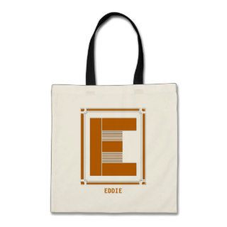 Straight lines art deco with monogram, letter E Bags