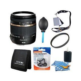 Tamron Macro Zoom Lens with Built in Motor for DSLR Cameras, with Hoya 62mm UV (0) HMC Filter, Professional Blower   Dust Removal system, 3pc. Lens Cleaning Kit, Digital Grey Card Set for White Balance, Lens Cap Keeper, and ZE MC3A Tri fold Memory Card Wa 