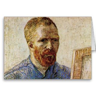 Van Gogh; Self Portrait in Front of the Easel Cards