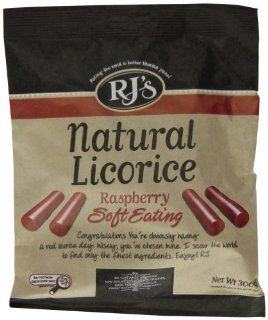 RJ's Raspberry Soft Natural Eating Licorice, 10.6 Ounce Bag (Pack of 4)  Licorice Candy  Grocery & Gourmet Food